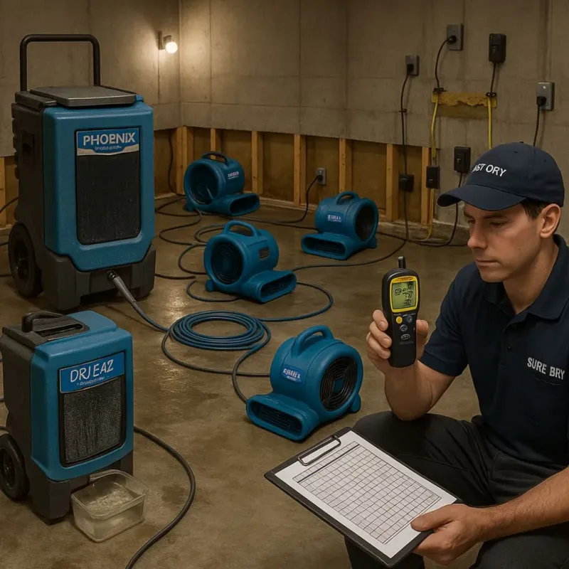 Structural Drying and Dehumidification process in Cambridge, MN